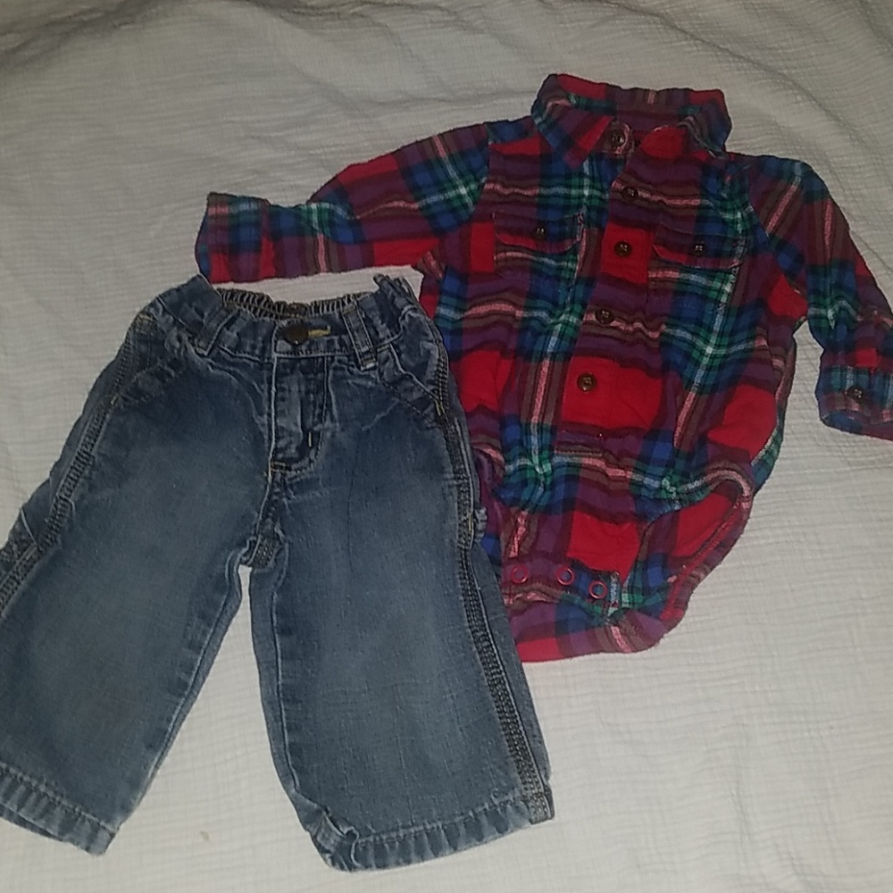 12 month Oshkosh thermal 6-12 month old Navy jeans